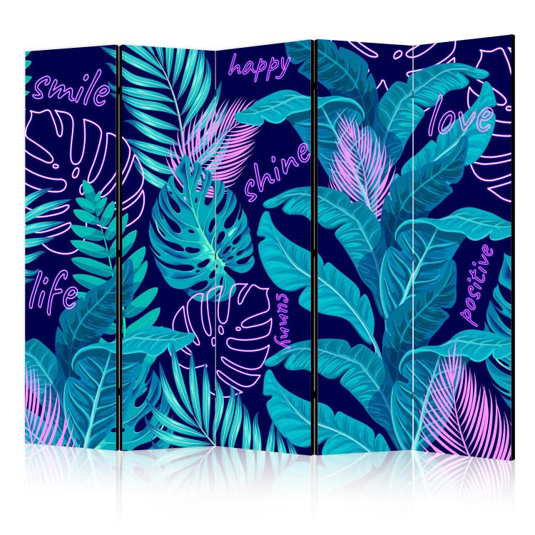 Paravent Tropical Leaves - Neon Tropical Jungle II [Room Dividers]