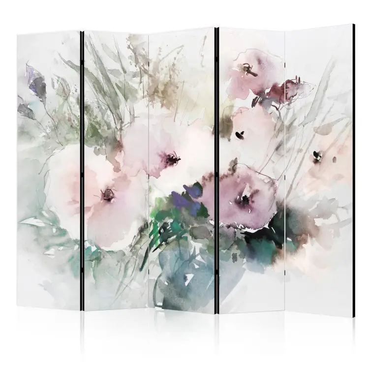 Aquarellblumen II - Blumenstrauß in einer Vase in Pastelltönen