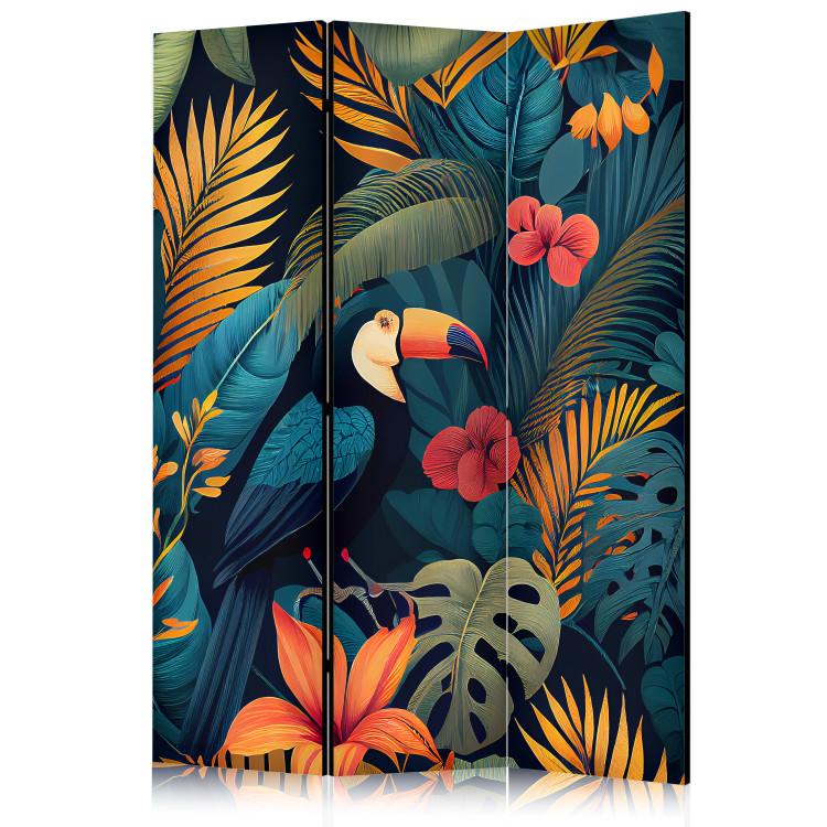 Paravent Exotic Birds - Toucans Amidst Colorful Vegetation [Room Dividers]