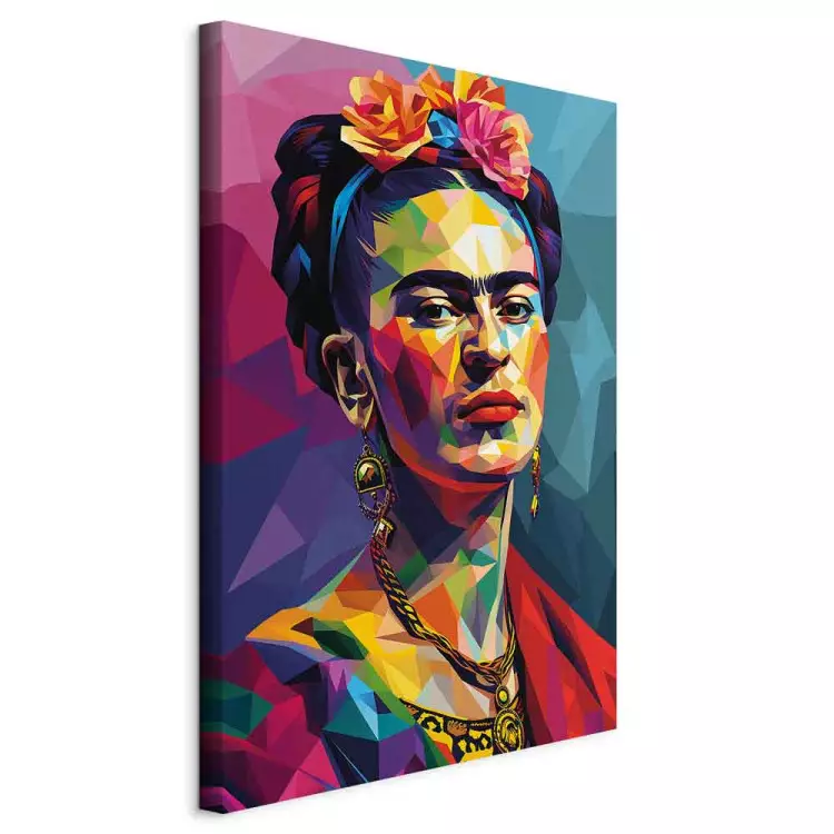 Frida Kahlo - geometrisches Porträt der Malerin im Picasso-Stil
