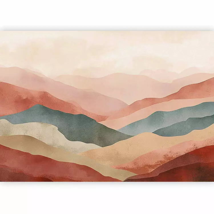Bergige Landschaft - einfache Komposition im Terrakotta-Stil
