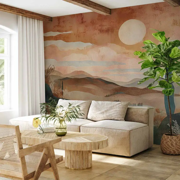 Toskanische Landschaft - von Terrakotta-Farben inspirierte Komposition