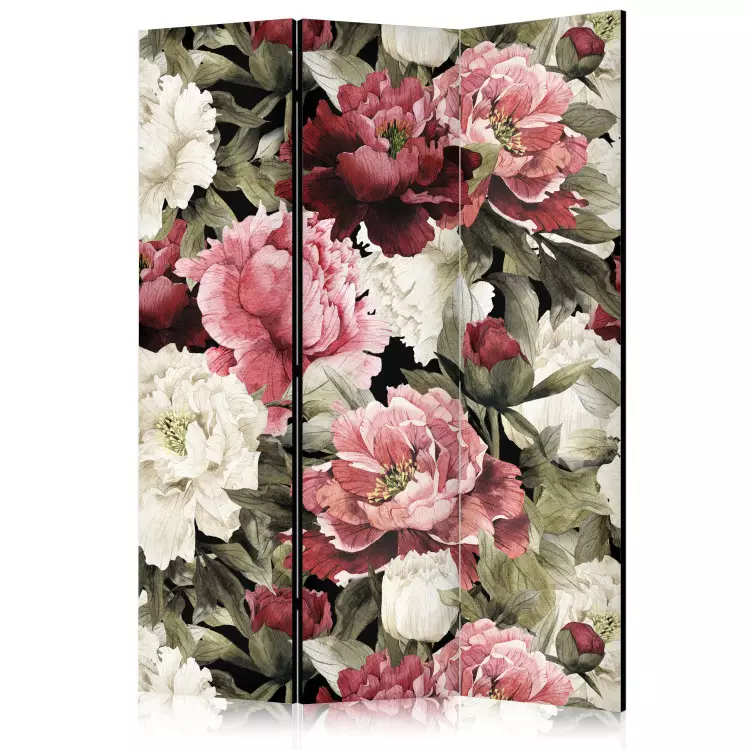 Blumenmotiv - Pfingstrosen, aquarelliert in warmen Farben