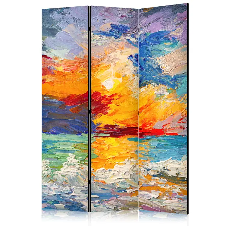 Bunte Landschaft - Sonnenuntergang über dem Meer in leuchtenden Farben