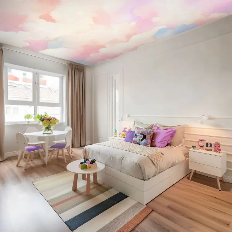 Bunte Wolken - Regenbogenkomposition im illustrativen Stil