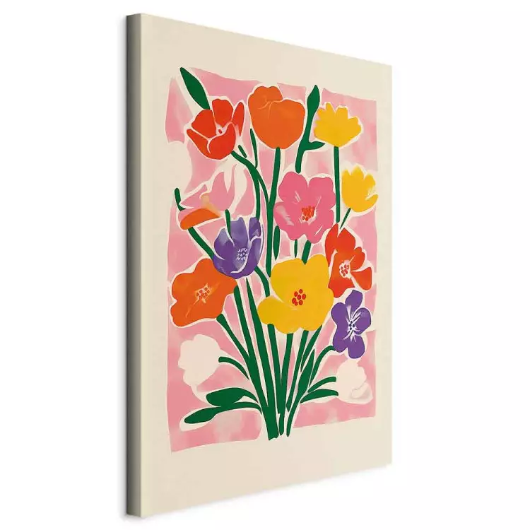 Pink Bouquet - A Minimalist Composition Inspired by the Style of Matisse