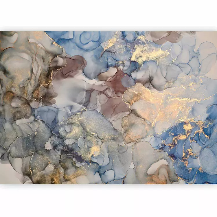 Blue Mist - Golden Streaks on a Background in Shades of Blue and Brown