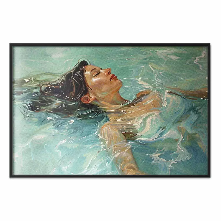 Relaxing Tranquility - Woman Immersed in Water Under Sunlight