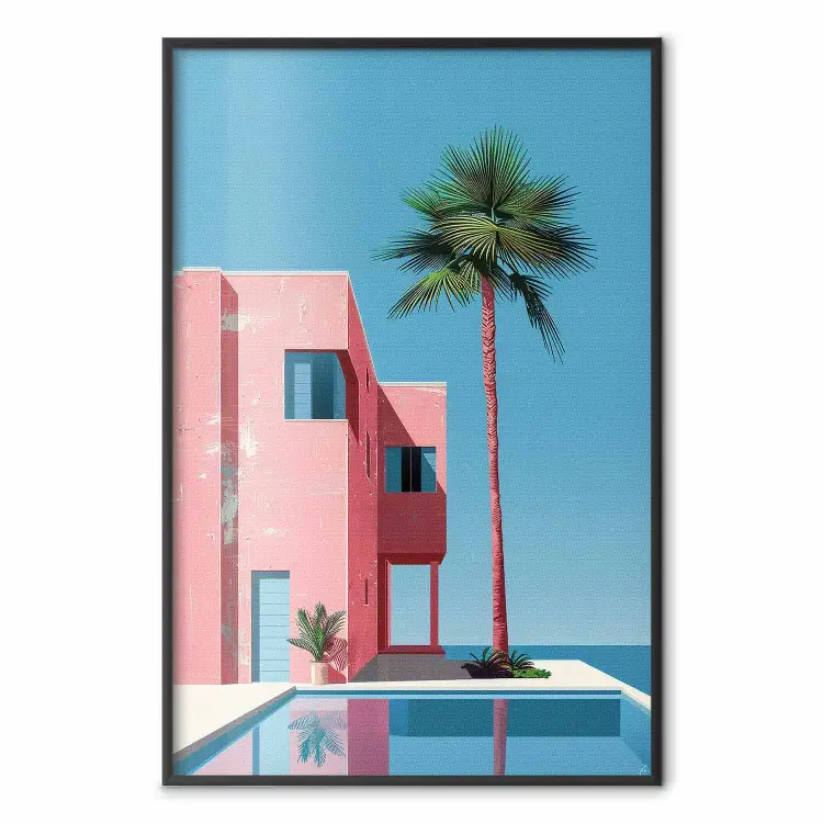 Pink Villa - Modern Architecture with Palm and Pool