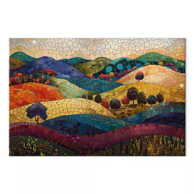 Colourful hills - von Klimt inspirierte Landschaft mit Mosaikhügeln