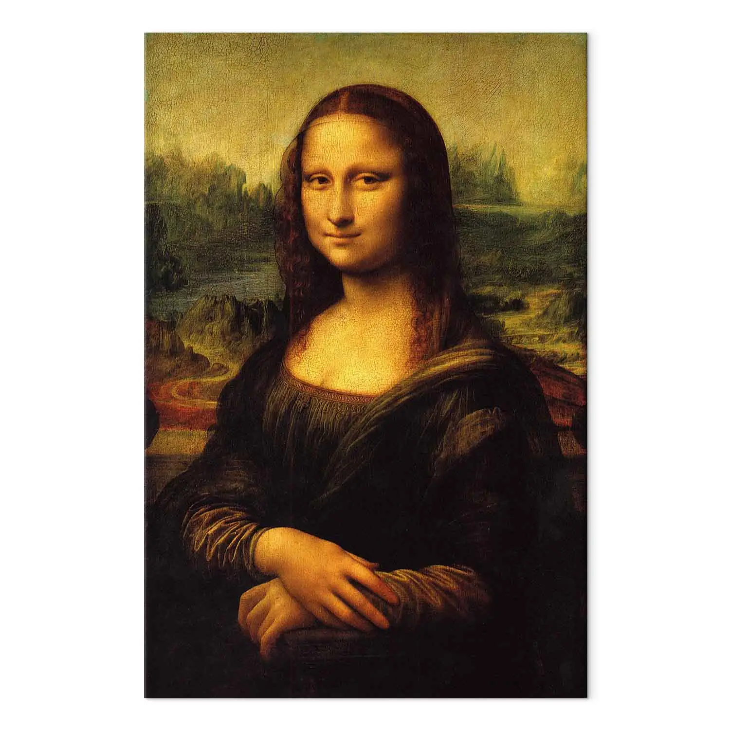 1art1 Leonardo Da Vinci Poster 'Weiblicher Kopf' – Leinwandbild 30x20 Cm Auf Keilrahmen
