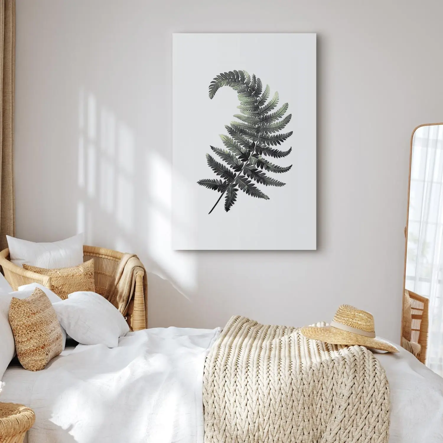 Wandbild Gebogener Farn - Einfachheit der Natur in minimalistischer Form -  Botanisch - bimago