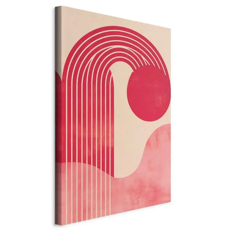 Bauhaus inspiriert - geometrische Linien und Kreise auf beigem Hintergrund