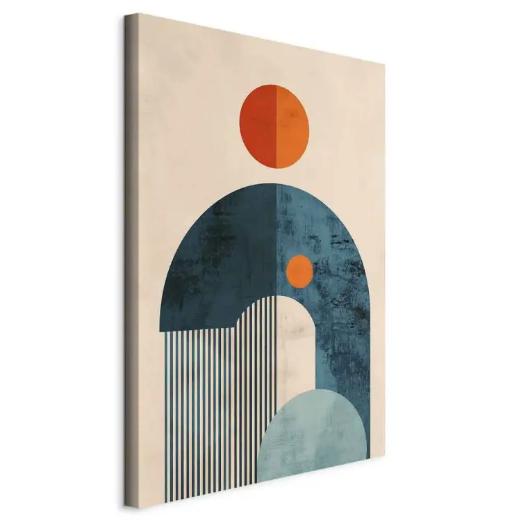 Bauhaus inspiriert - kontrastierende Kreise und Linien in geometrischer Form