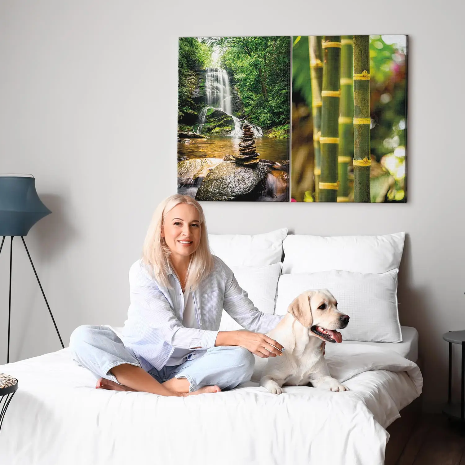 Decliina Wandbild „Zen Wasserfall“ – Leinwanddruck Auf Kiefernholz-Rahmen