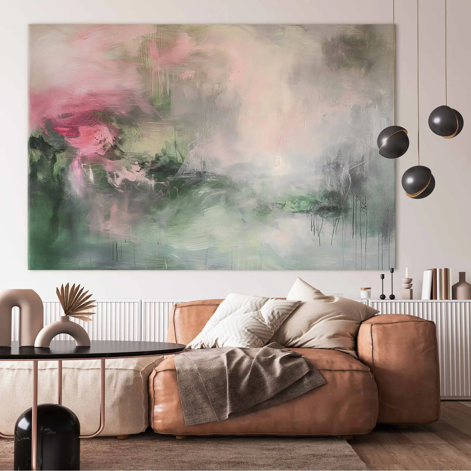 Artopia Leinwandbild Bergblumen & Nebliger Sonnenaufgang – 91 X 61 Cm, Natur-Deko Für Zuhause