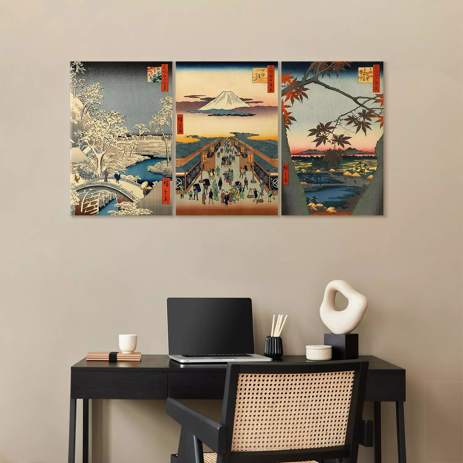 Giallobus - Gemu00e4lde - Utagawa Hiroshige - Kran In Den Wellen - Plexi-Acrylglas - 60x140 - Bereit Zum Aufhu00e4ngen - Moderne Gemu00e4lde Fu00fcr Zu Hause