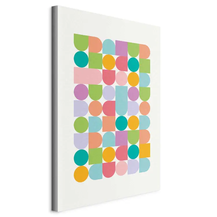 Farbiger Code - Anordnung geometrischer Figuren in Pastellfarben