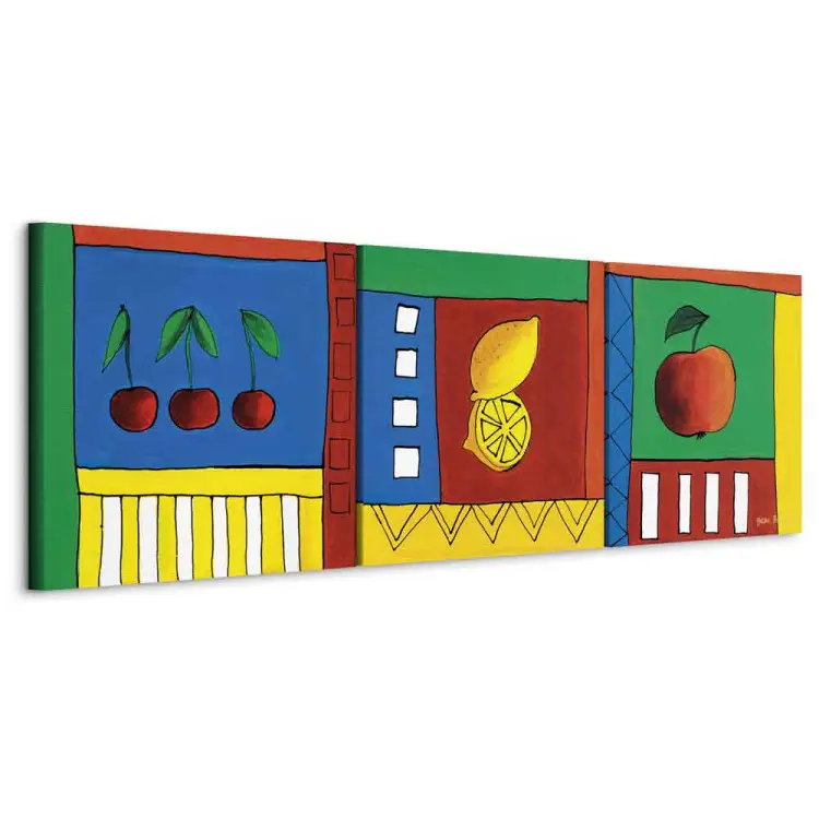 Kirschen Zitronen Apfel (3-teilig) - Bunte Illustrationen