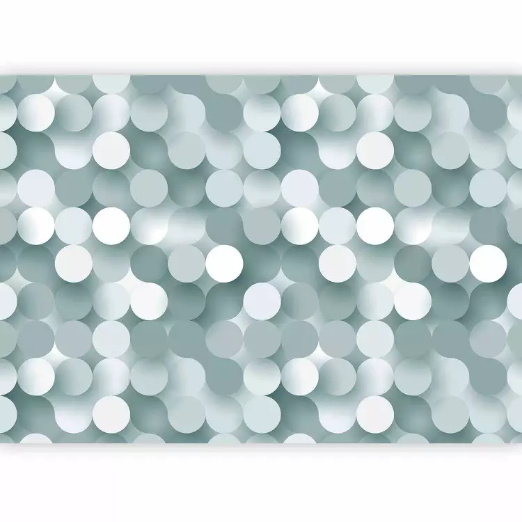 Geometrische Fantasie mit Netz - Netz aus weißen und grauen Kreisen