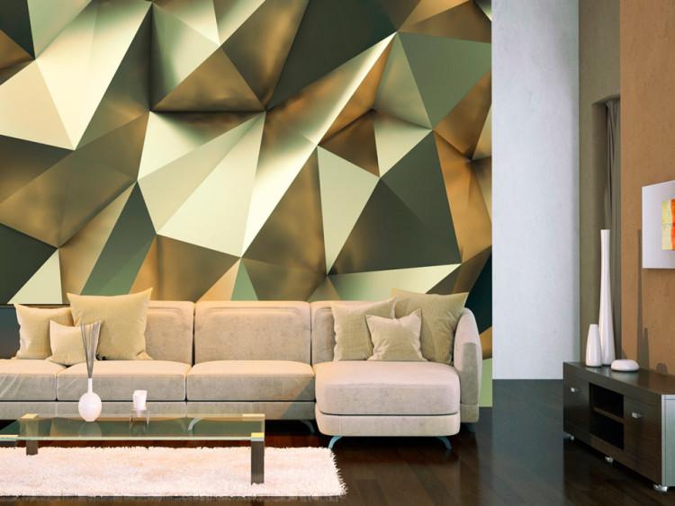 Fototapete Geometrischer Glanz - Motiv goldener Komposition mit Glanz in 3D