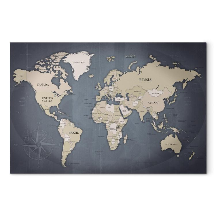 Leinwandbild World Map: Shades of Grey