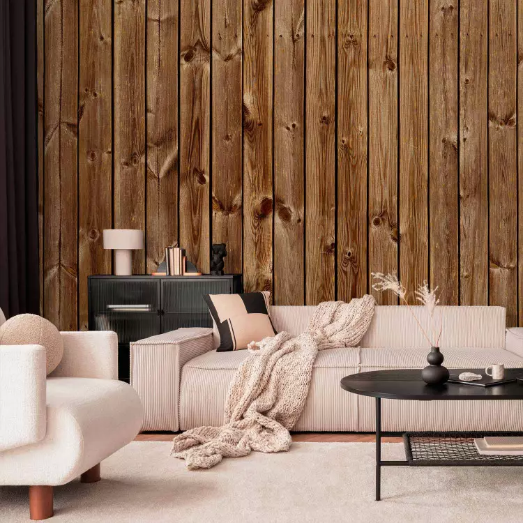 Kieferne Eleganz - Hintergrund hell mit Textur von braunen Holzdielen