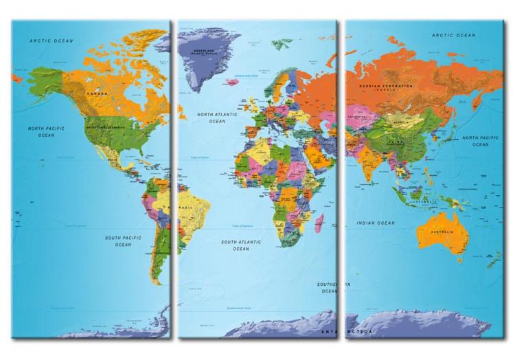 Leinwandbild World Map: Colourful Note