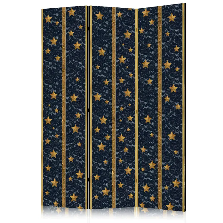 Spitzensternkonstellation - Goldene Sterne, schwarzer Stoff