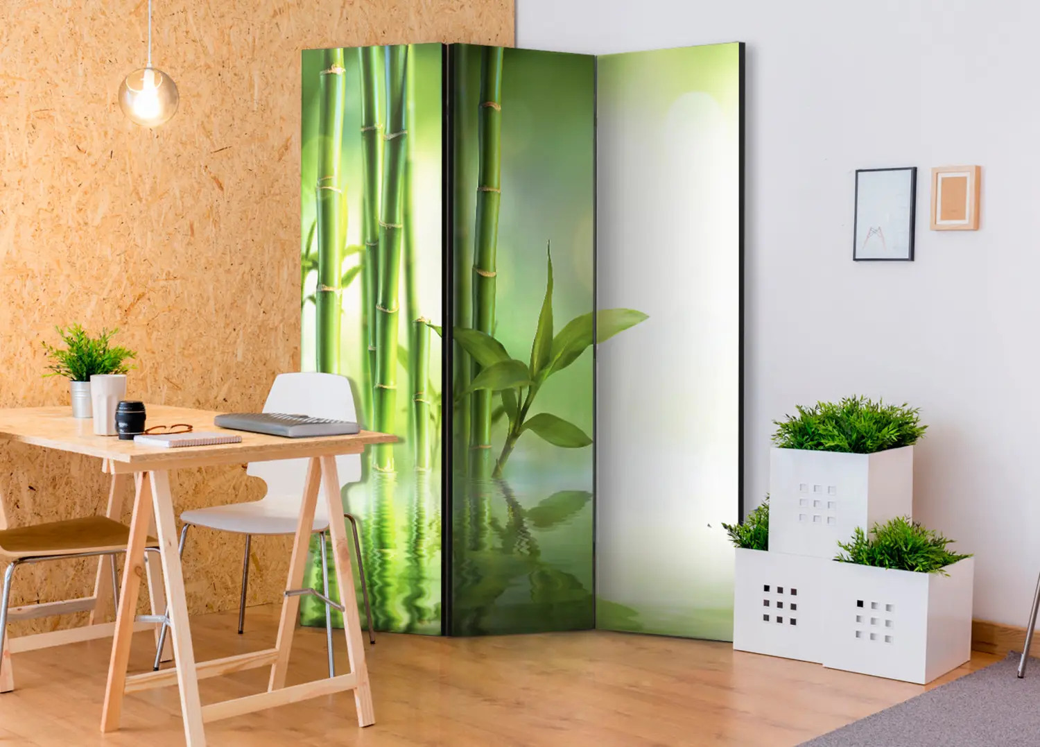 Paravent Grner Bambus - Orientalische grne Bambuspflanze im Zen-Stil -  Paravents - bimago
