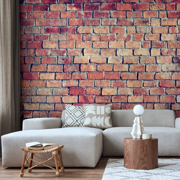 Ziegelwand - Hintergrund mit orangefarbener Backsteinstruktur