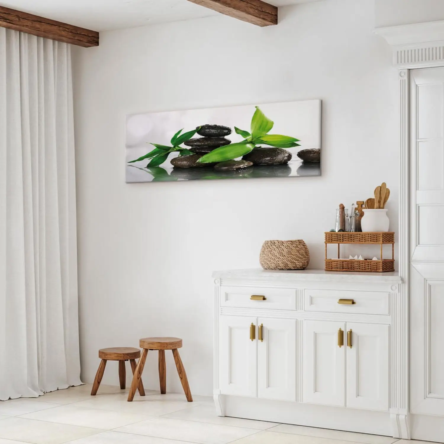 Leinwandbilder Spa: Bambus und Steine - Zen - bimago