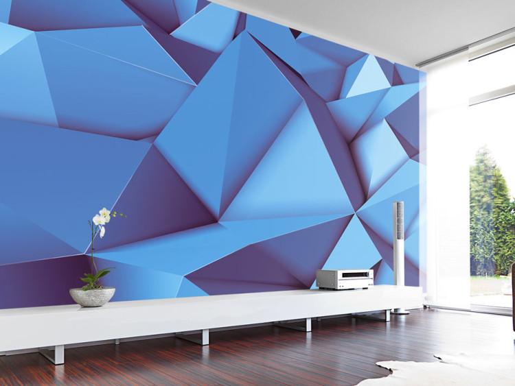 Fototapete Abstrakte 3D-geometrische Illusion - Komposition in Blautönen