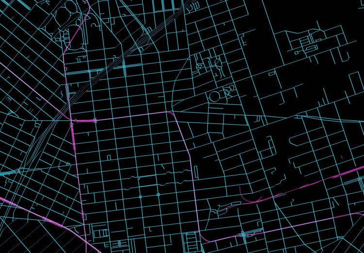 Vlies Fototapete Manhattan-Stadtplan - ein Stadtplan des New Yorker Bezirks auf schwarzem Hintergrund 131610 additionalImage 4