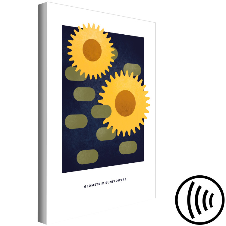 Bild auf Leinwand Mechanische Sonnenblumen - abstraktes Motiv auf blauem Hintergrund 135610 additionalImage 6
