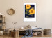 Bild auf Leinwand Mechanische Sonnenblumen - abstraktes Motiv auf blauem Hintergrund 135610 additionalThumb 3