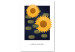 Bild auf Leinwand Mechanische Sonnenblumen - abstraktes Motiv auf blauem Hintergrund 135610