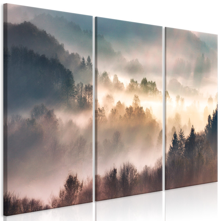 Wandbild Forest in Mist - Mountainous Landscape With Trees at Sunrise 151820 additionalImage 2