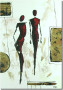 Leinwandbild Abstrakte Figuren (1-teilig) - Silhouetten von zwei Menschen 47020