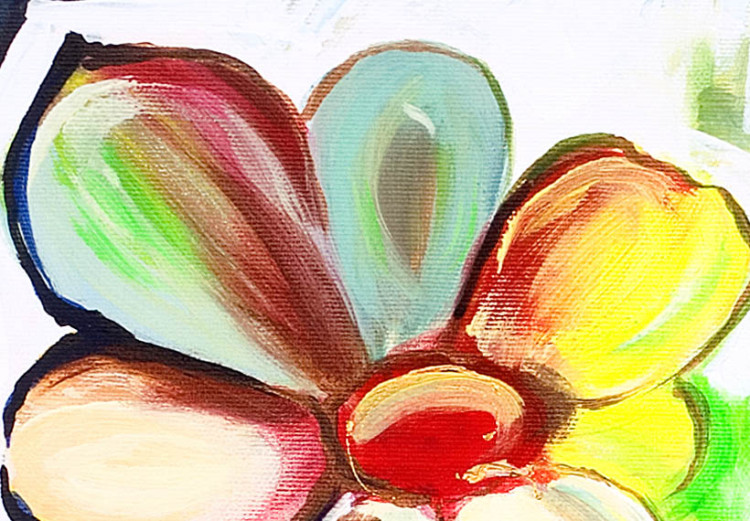 Leinwandbild Farbenfrohe Blumen (1-teilig) - fantasievolle Wiese in saftigen Farben 48620 additionalImage 3
