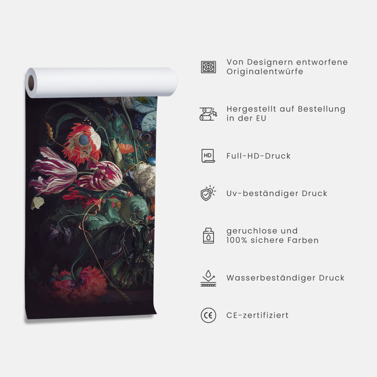 Fototapete Garten - farbige Blumen- und Schmetterlingskomposition auf Weiß 143430 additionalImage 6