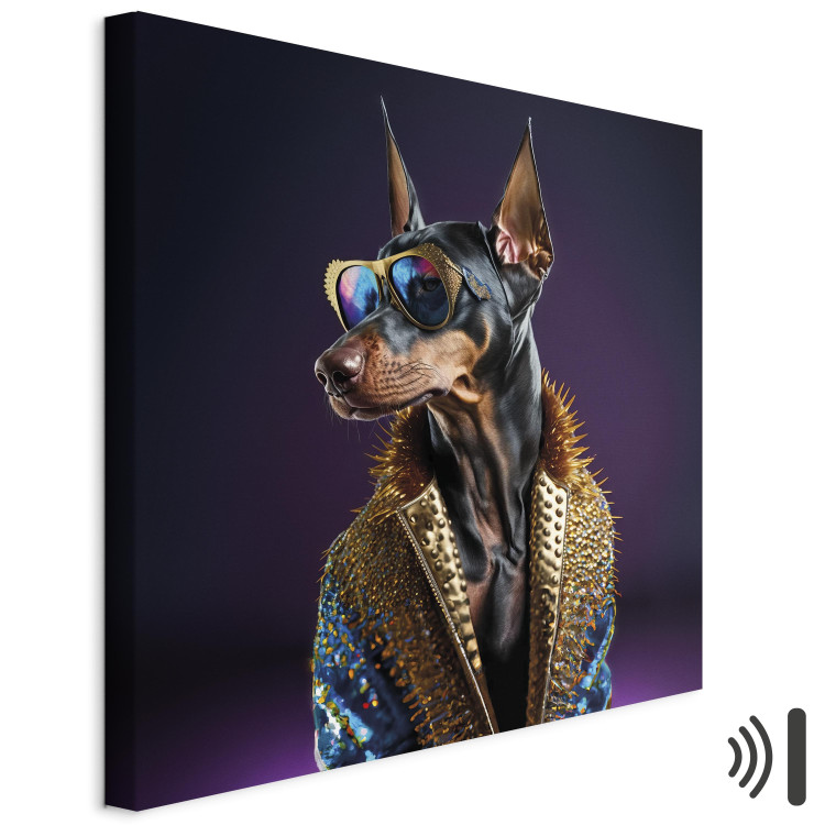 Wandbild AI Doberman Dog - Animal Fantasy Portrait With Stylish Glasses - Square 150130 additionalImage 8