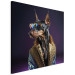 Wandbild AI Doberman Dog - Animal Fantasy Portrait With Stylish Glasses - Square 150130 additionalThumb 2