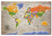 Wandbild Reise ins Unbekannte mit Kompass (1-teilig) - Retro-Weltkarte 95930