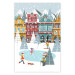 Wandposter Winter Town - Tenement Houses and an Ice Rink in a Festive Atmosphere 148040