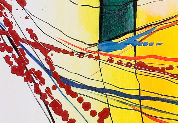 Leinwandbild Figuren im Netz (1-teilig) - Abstraktion mit farbigen Silhouetten 47140 additionalImage 2