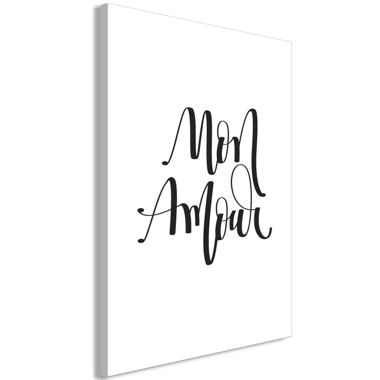 Wandbild Mon Amour in Schwarz - Text-Komposition auf einem weißen Hintergrund 125250 additionalImage 2