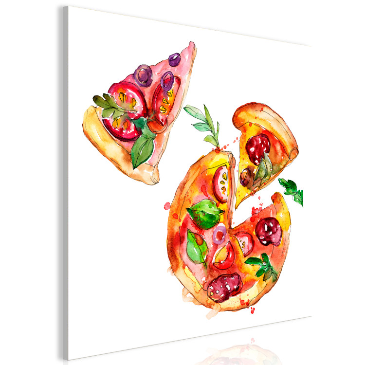 Wandbild Pizza in Pieces - Hand-Painted Motif of Italian Cuisine 149850 additionalImage 2