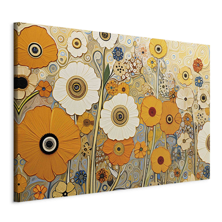 Wandbild Orange Meadow - A Composition of Flowers in the Style of Klimt’s Paintings 151050 additionalImage 2