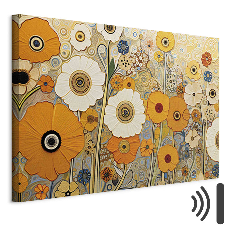 Wandbild Orange Meadow - A Composition of Flowers in the Style of Klimt’s Paintings 151050 additionalImage 8